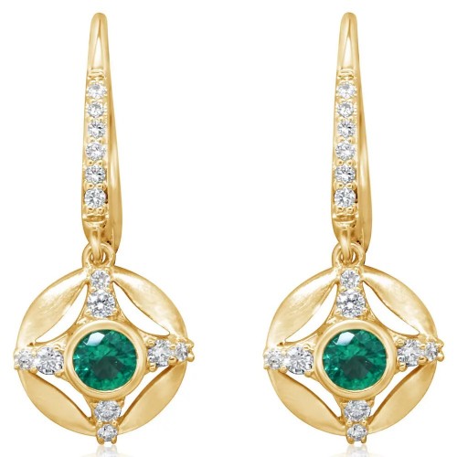 Emerald and Diamond Earrings
