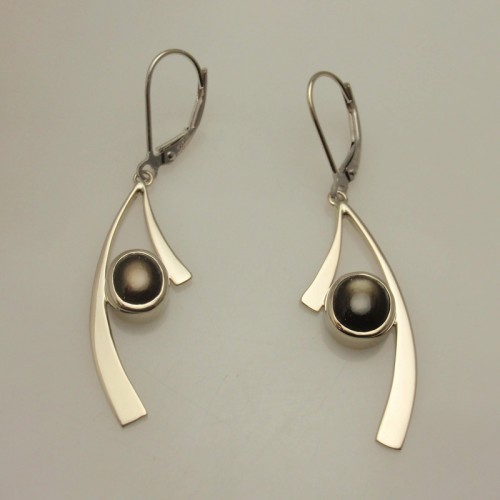 Custom Gold Cabochon Earrings