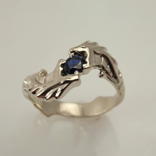 Custom Sapphire Dragons Ring