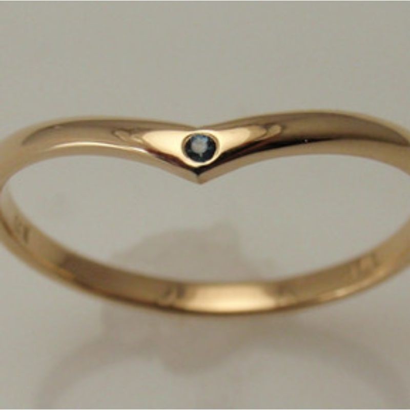 Custom Flush Set Gem Accent Band