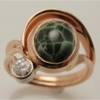 Custom Gemstone & Diamond Swirl Ring