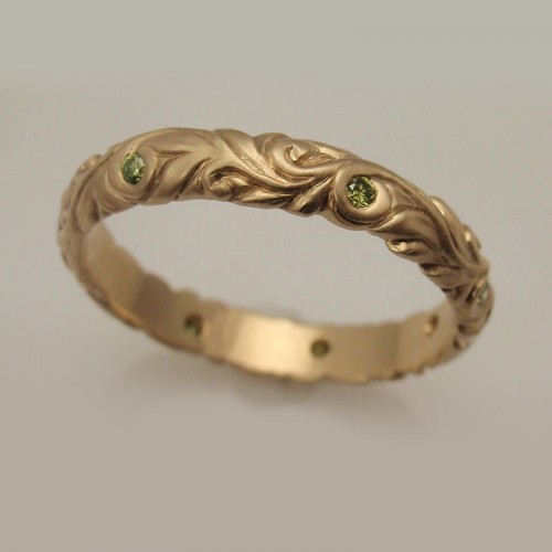 Custom Brushed Finish Filigree Band