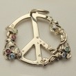 Custom Gemstone Peace Sign Pendant