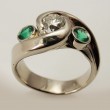 Custom Three Stone Swirl Wedding Set