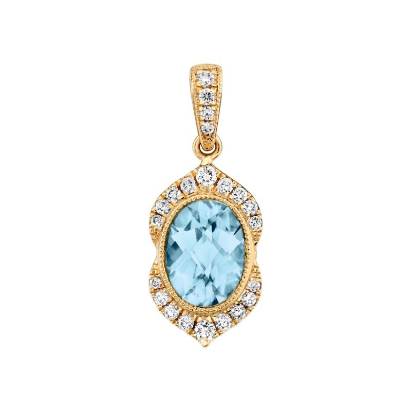 Aquamarine 14K Yellow Gold Pendant