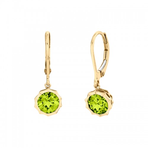 Vivid Peridot and Gold Earrings