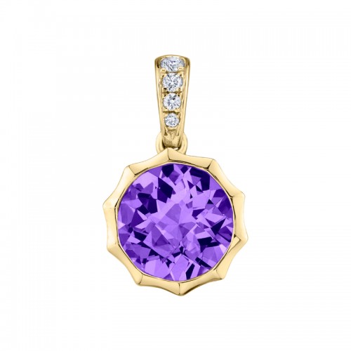 Amethyst and Diamond Pendant
