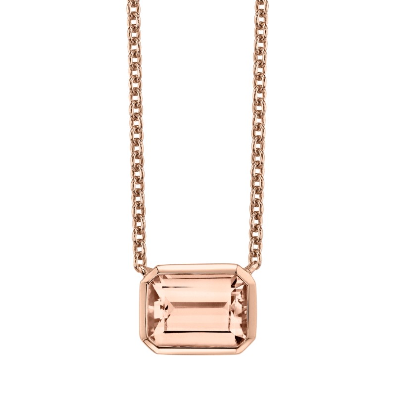 Morganite and Rose Gold Necklace