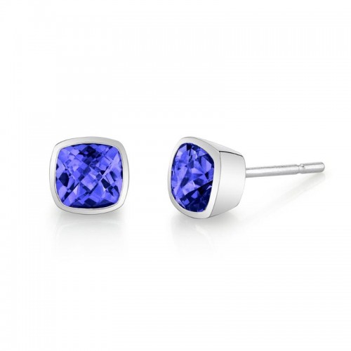 Tanzanite 14K White Gold Earrings