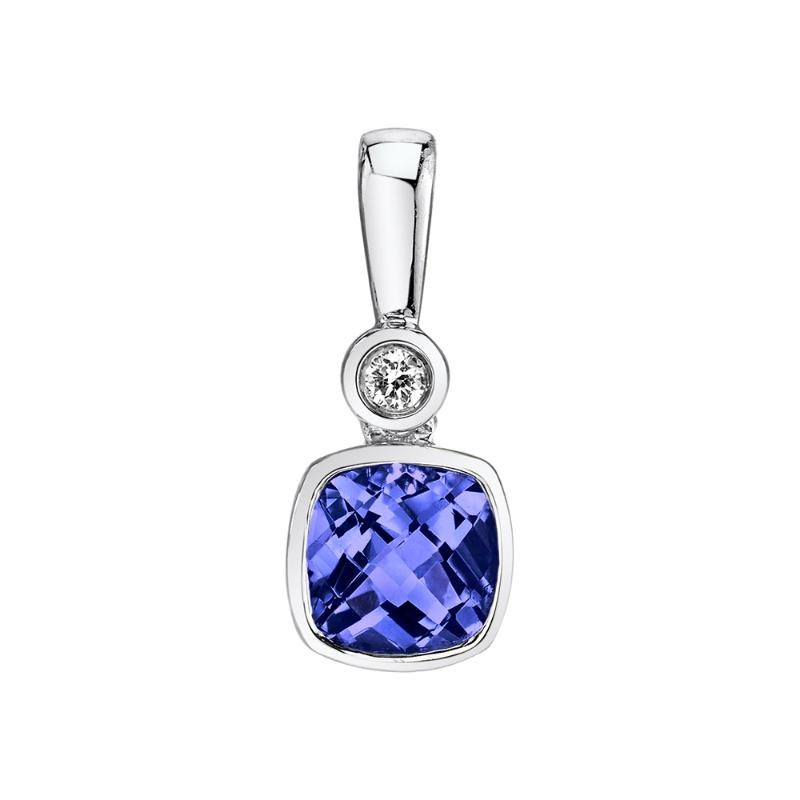 Tanzanite 14K White Gold Pendant