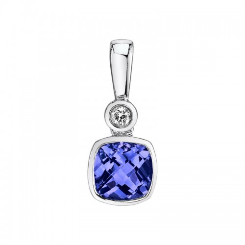Tanzanite 14K White Gold Pendant