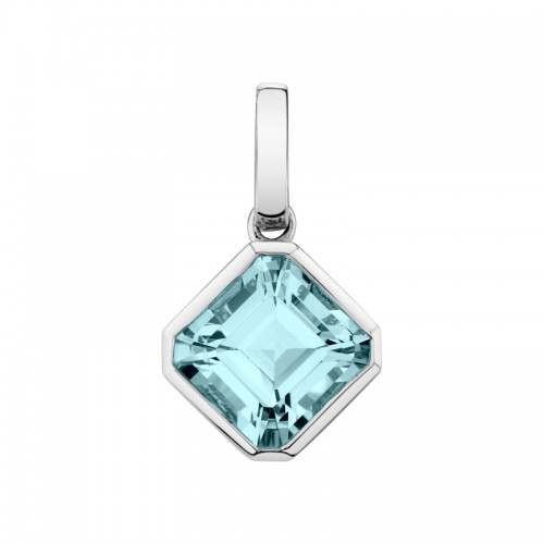 Modern Aquamarine and Gold Pendant