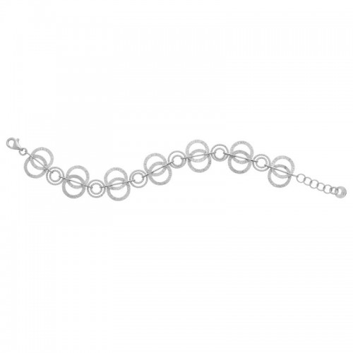 925 Silver Textures And Diamond-Cut Multi Circle Bracelet 7