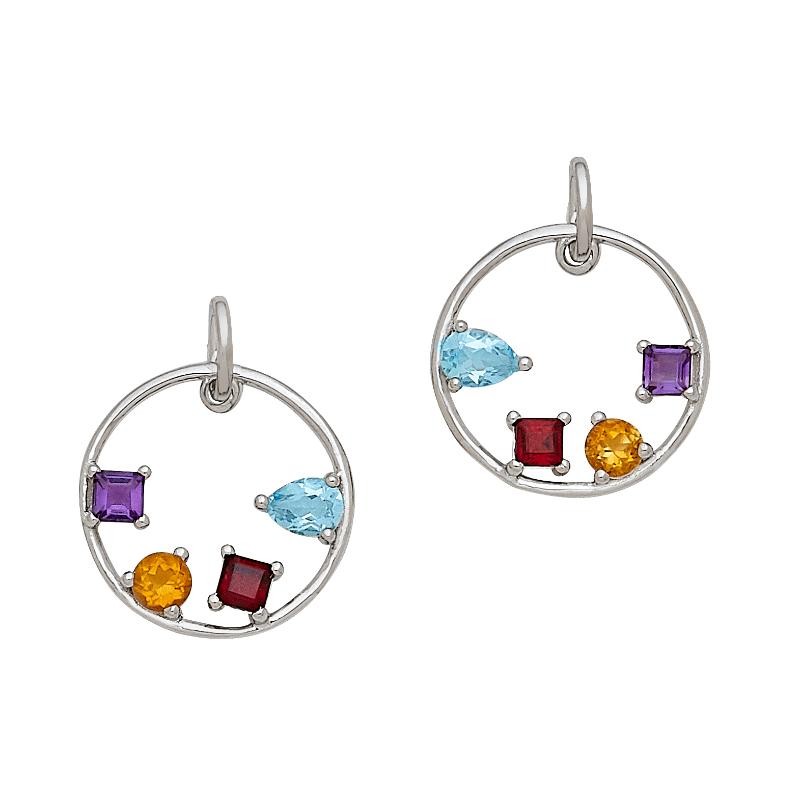 Quad Stone Circle Earrings