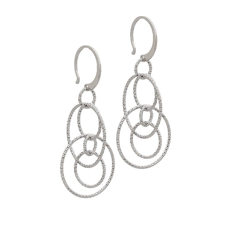 Diamond-Cut Interwoven Circle Earrings