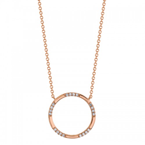 Gold and Diamond Circle Necklace