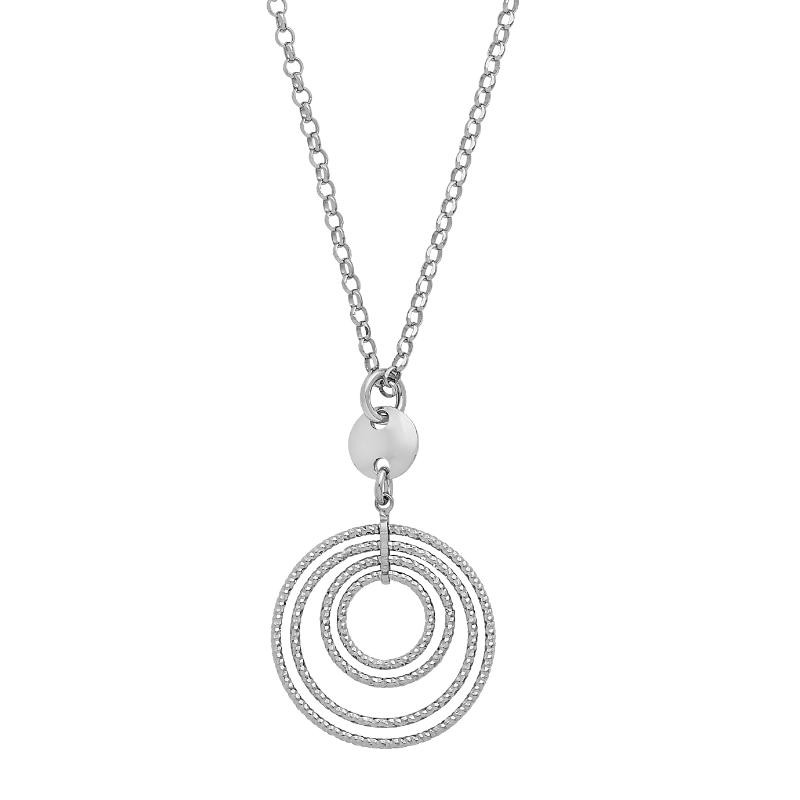 Diamond Cut Four Circle Pendant