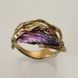 Custom Bark & Feather Titanium Ring
