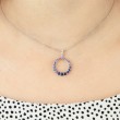 Gradiated Sapphire Circle Pendant