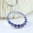 Gradiated Sapphire Circle Pendant