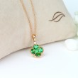 Gold and Tsavorite Clover Necklace
