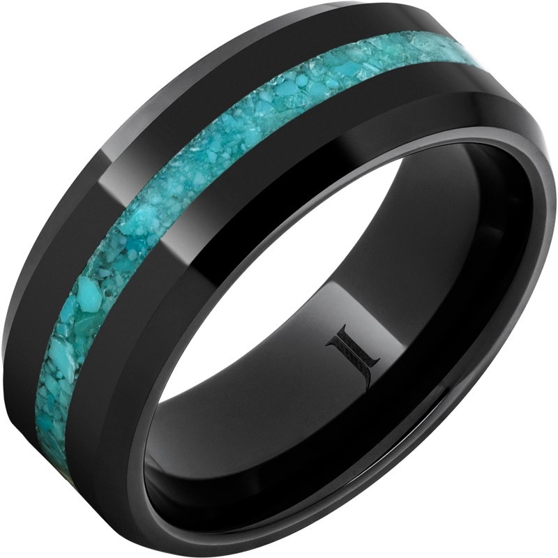 Black Diamond Ceramic&trade; Ring with Turquoise Inlay