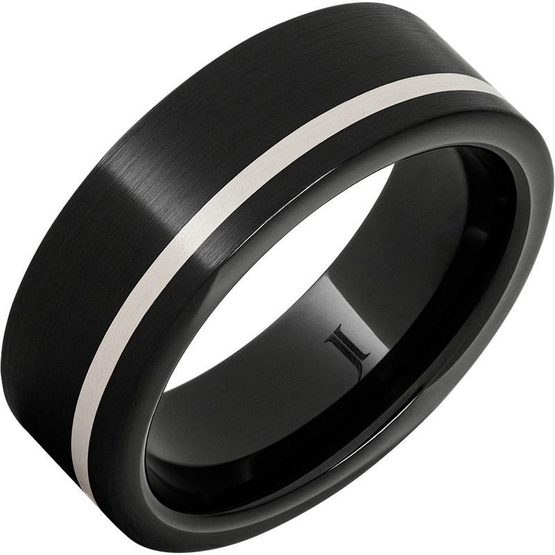 Black Diamond Ceramic&trade; Ring with Sterling Silver Inlay