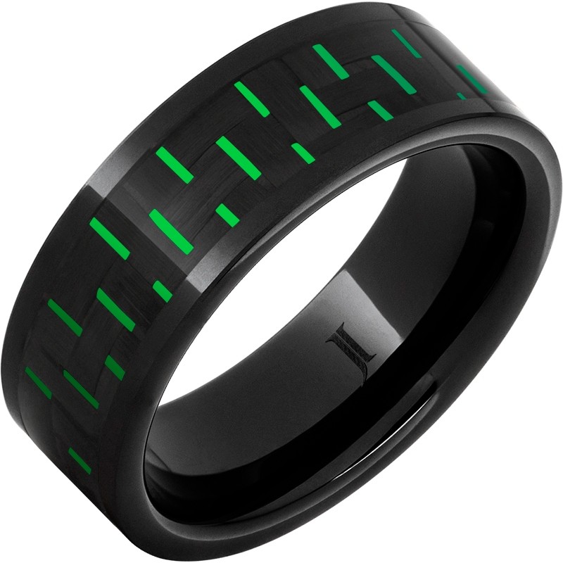 Black Diamond Ceramic&trade; Green Carbon Fiber Inlay Ring