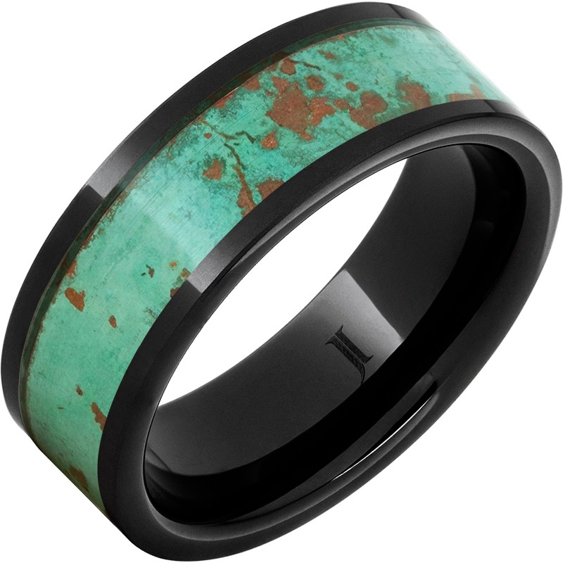 Black Diamond Ceramic&trade; Royal Copper&trade; Ring with Rustic Patina Inlay