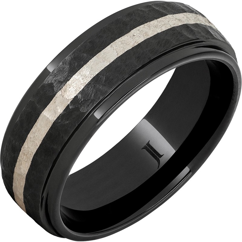 Black Diamond Ceramic&trade; Ring with Sterling Silver Inlay