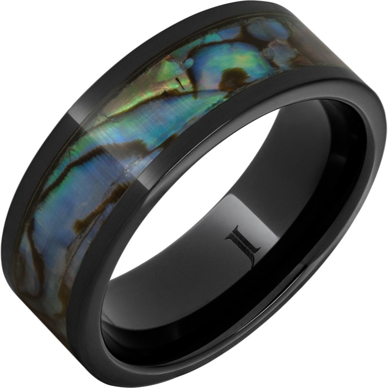 Black Diamond Ceramic&trade; Ring with Abalone Inlay