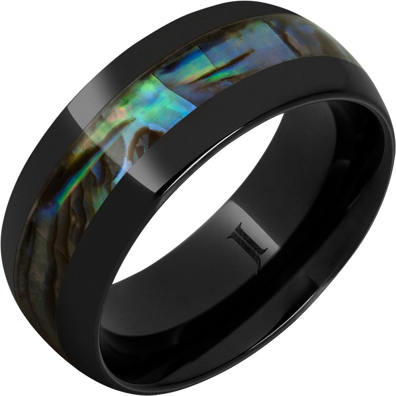 Black Diamond Ceramic&trade; Ring with Abalone Inlay