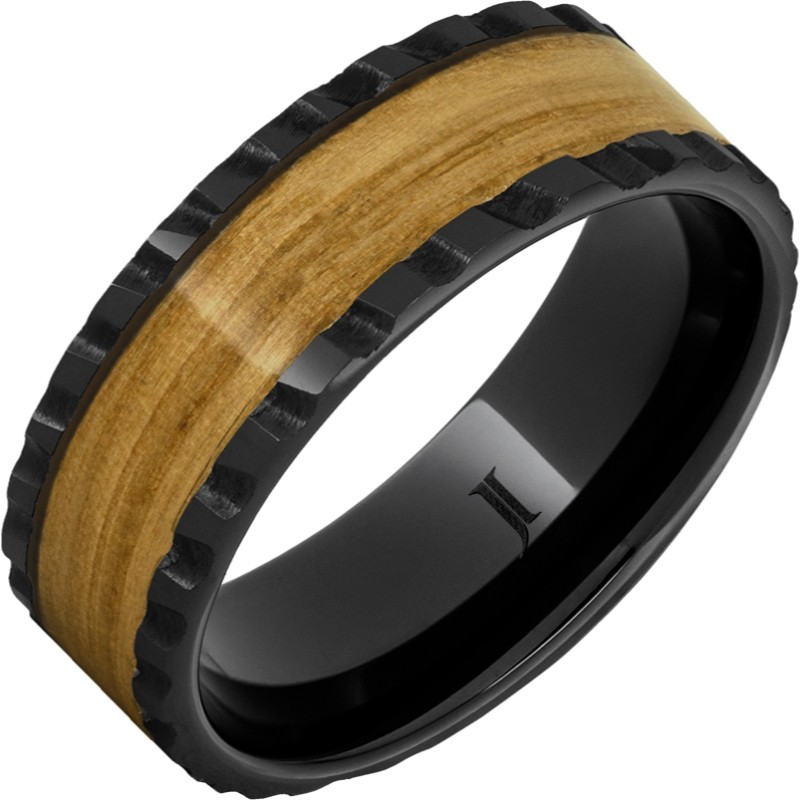 Barrel Aged&trade; Black Diamond Ceramic&trade; Ring with Chardonnay Wood Inlay