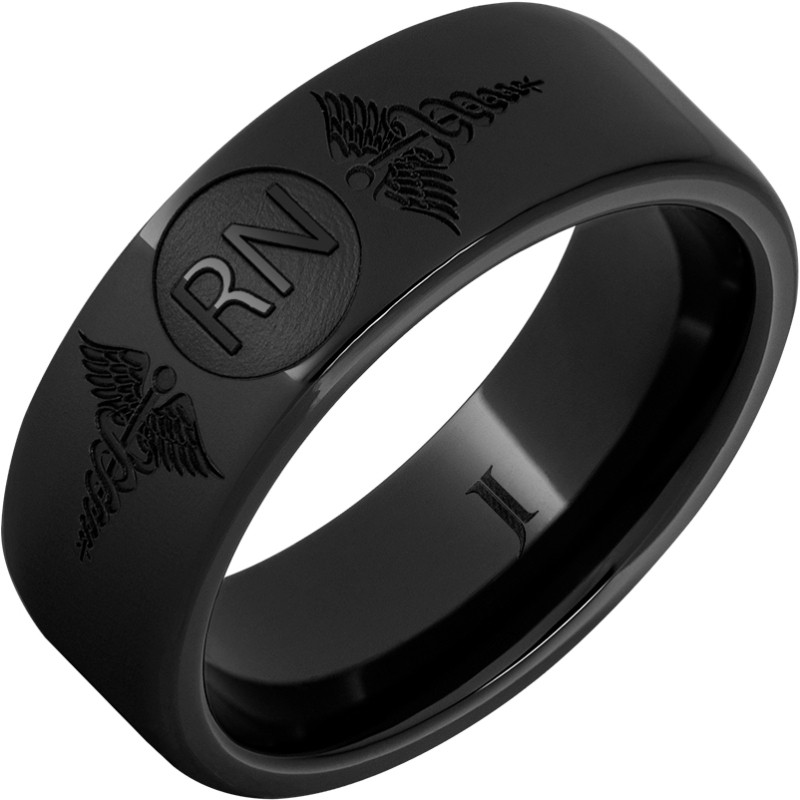 Black Diamond Ceramic&trade; Ring With Caduceus - Registered Nurse