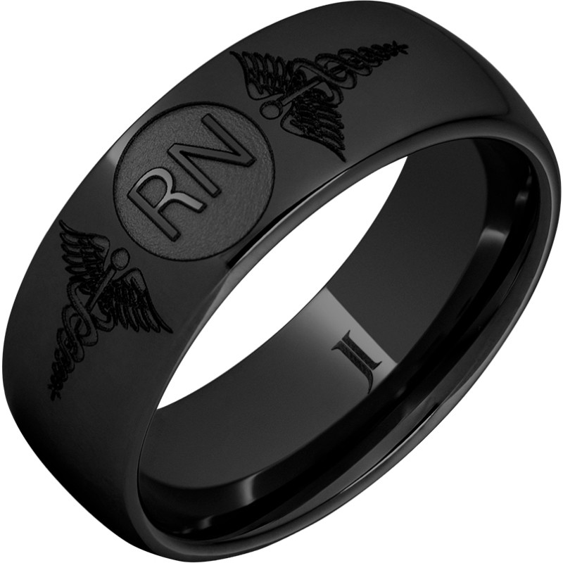 Black Diamond Ceramic&trade; Ring With Caduceus - Registered Nurse
