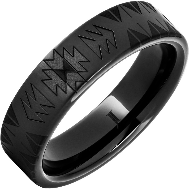 Navajo Blanket Pattern Black Diamond Ceramic&trade; Ring