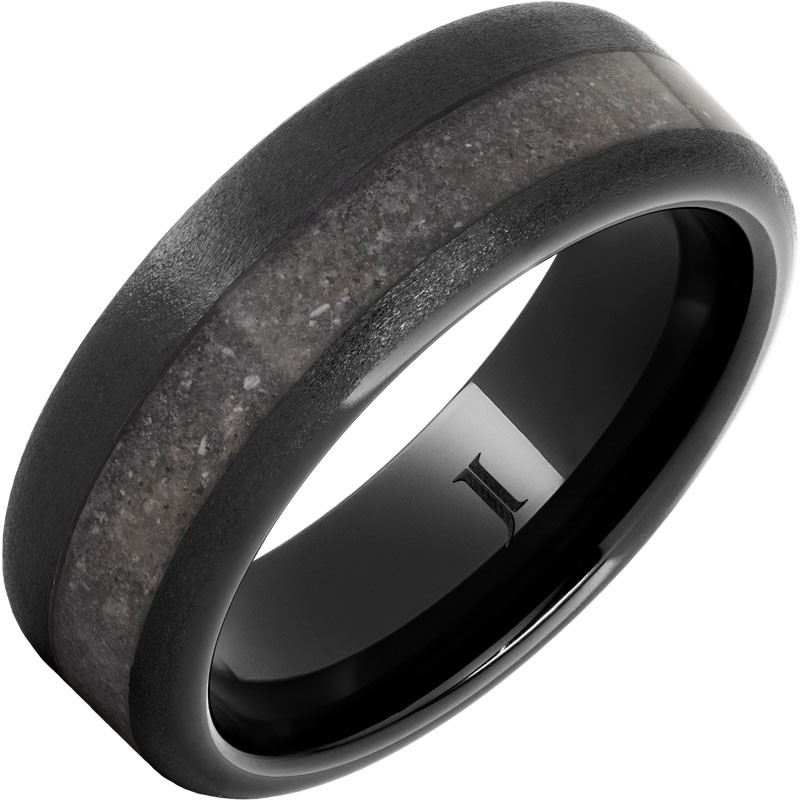 Black Diamond Ceramic&trade; White Beach Sand Inlay Ring