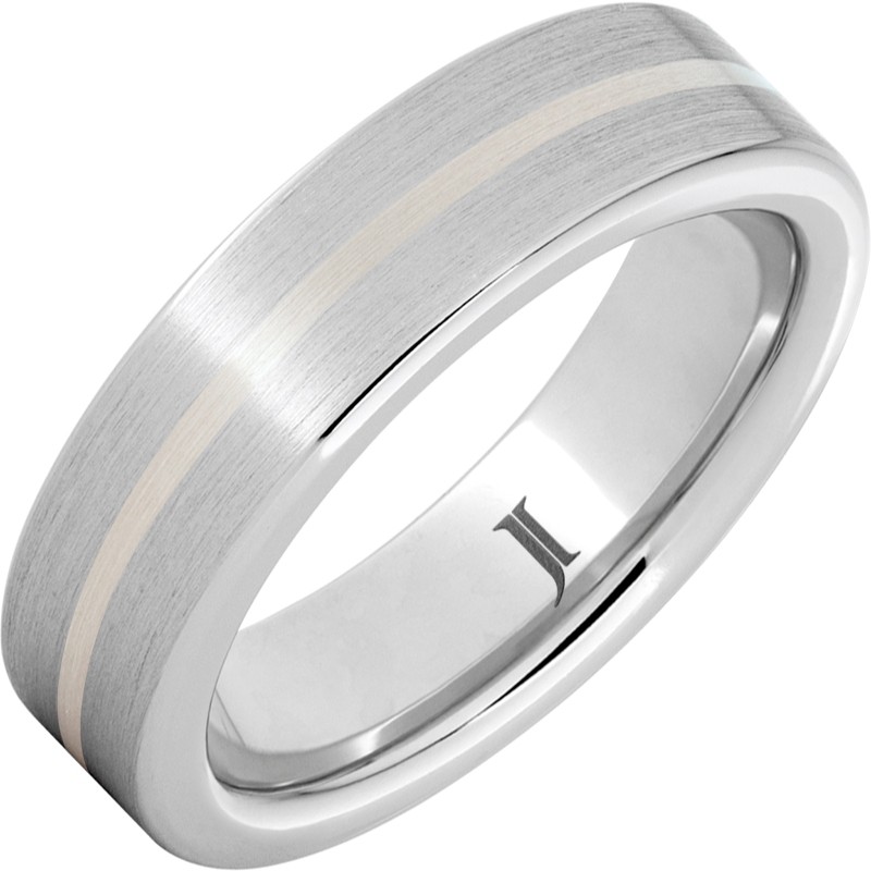 Serinium&reg; Satin Ring with Sterling Silver Inlay