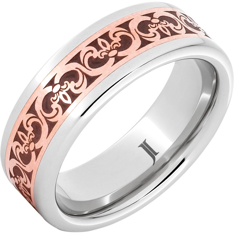 Serinium&reg; Ring with 14K Rose Gold Fleur-de-Lis Inlay