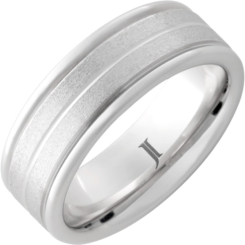 Serinium&reg; Stone Finished Grooved Ring