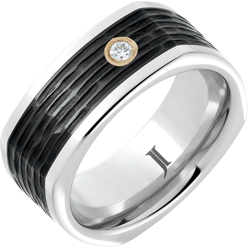 Serinium&reg; Diamond Black Ceramic Square Ring