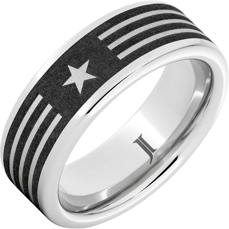 Stars and Stripes - Serinium&reg; Men's Ring with American Flag Engraving