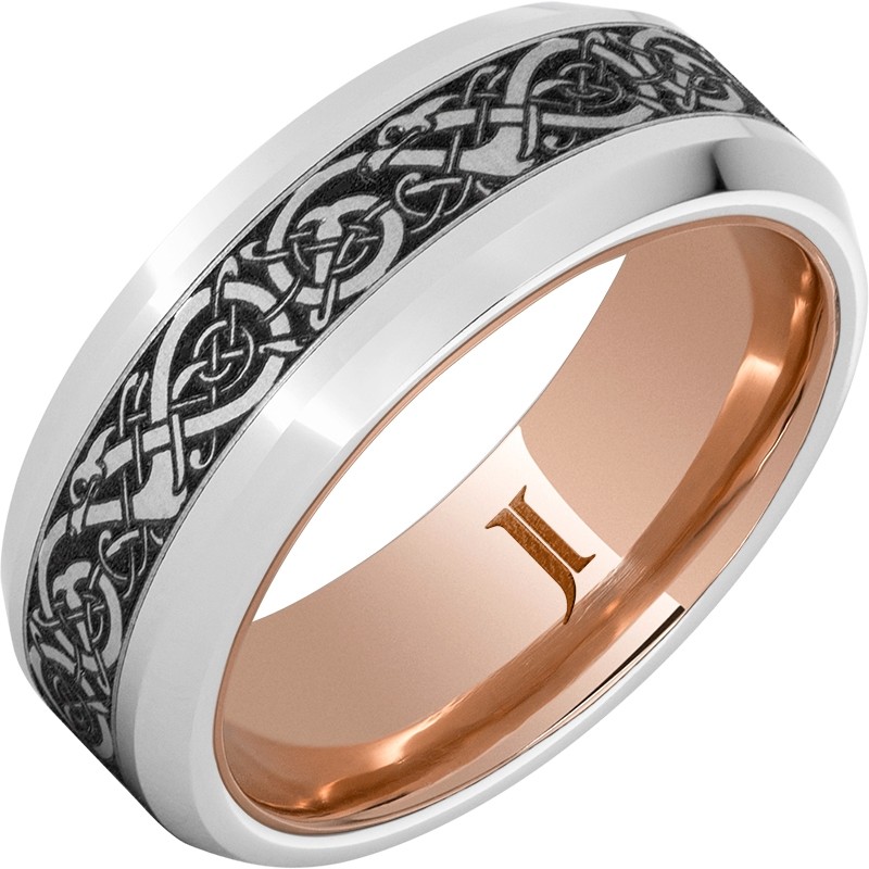 The Viking - Serinium&reg; Engraved Ring with 10K Rose Gold Interior