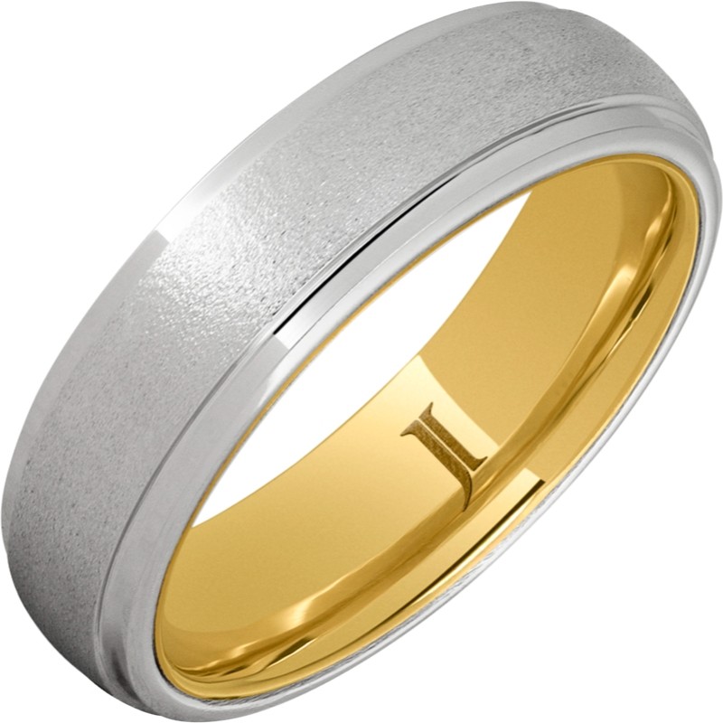 Serinium&reg; Ring with 10K Yellow Gold Interior and Stone Finish