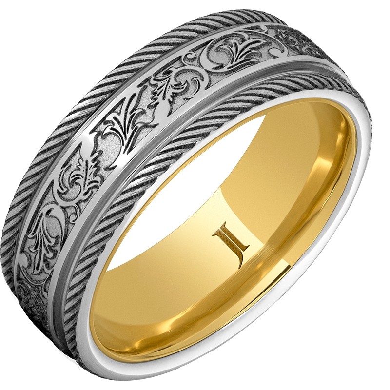 Serinium&reg; Hidden Gold&trade; Latigo Pattern Ring