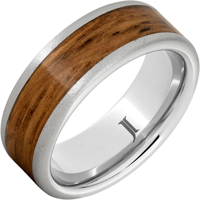 Barrel Aged&trade; Serinium&reg; Ring with Rye Whiskey Wood Inlay and Stone Finish