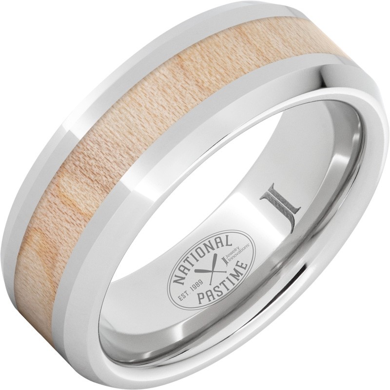 National Pastime Collection&trade; Serinium&reg; Ring with Vintage Maple Baseball Bat Wood Inlay