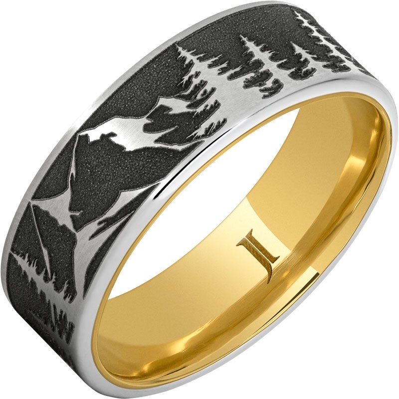 Hidden Gold&trade; 10k Inlay Serinium&reg; Mountain Pine Forest Ring