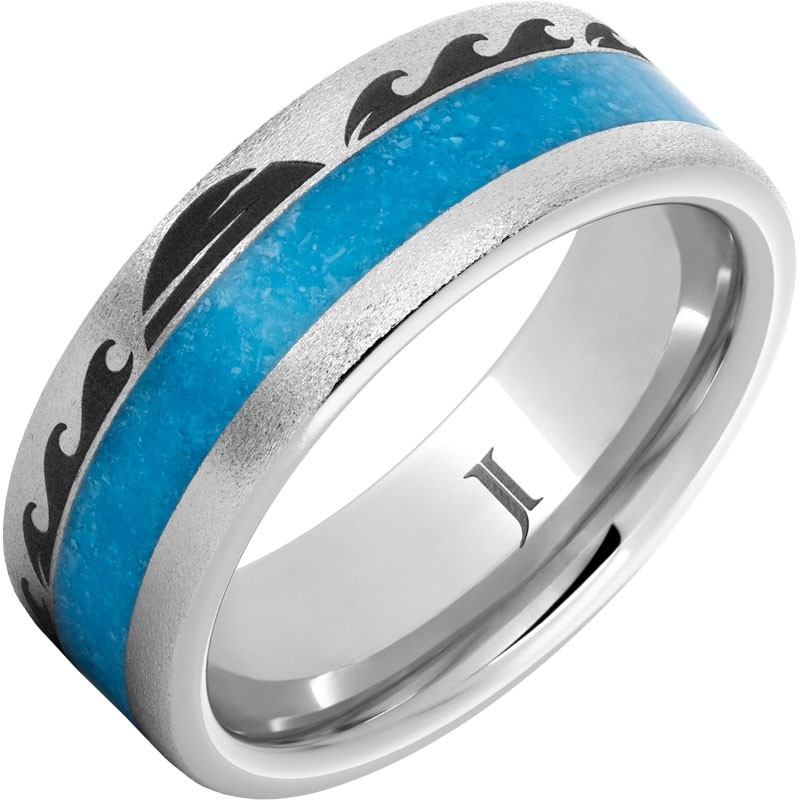 Sunshine Blue Waves - Serinium&reg; Turquoise Inlay Ring