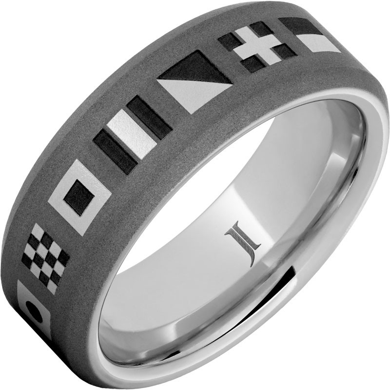 Sailing Flag Serinium&reg; Beveled Edge Ring